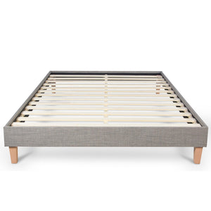 Polsterbett 120x200 cm Grau | Futonbett | mit Lattenrost | mit Matratze