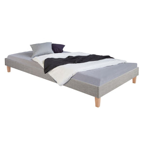 Polsterbett 90x200 cm Grau | Futonbett | mit Lattenrost | mit Matratze