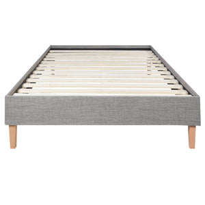 Polsterbett 90x200 cm Grau | Futonbett | mit Lattenrost | mit Matratze