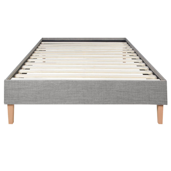 Polsterbett 90x200 cm Grau | Futonbett | mit Lattenrost | mit Matratze