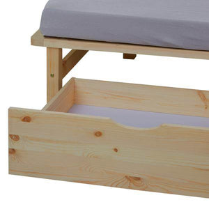 Palettenbett 90x200 cm mit Bettkasten 2er Set Lattenrost Holzbett Natur