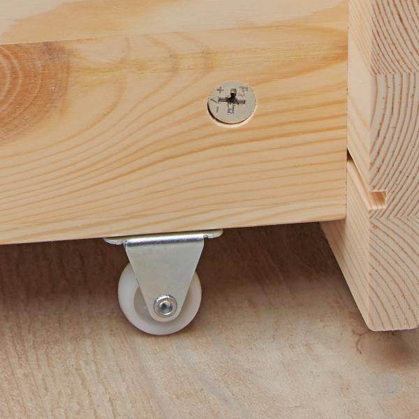 Palettenbett 90x200 cm mit Bettkasten 2er Set Lattenrost Holzbett Natur