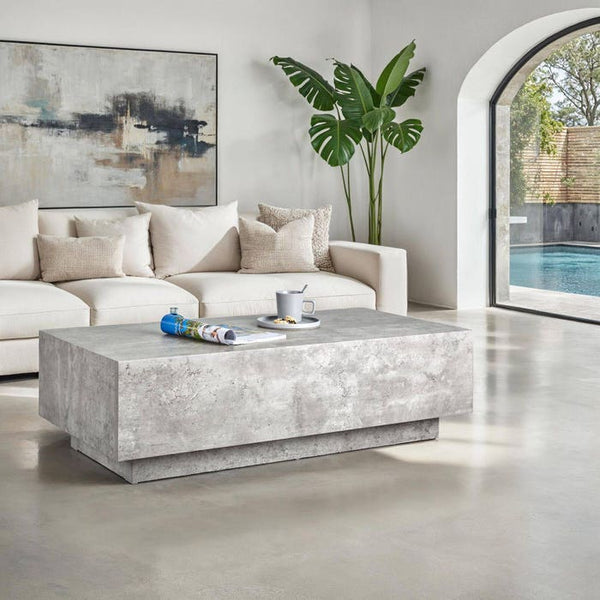 Couchtisch Lasley Beton Optik 120 x 60 x 35 cm