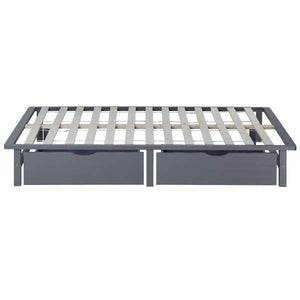 Palettenbett 140x200 cm mit Bettkasten 2er Set Lattenrost Holzbett