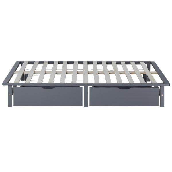 Palettenbett 140x200 cm mit Bettkasten 2er Set Lattenrost Holzbett