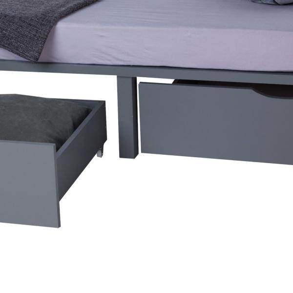 Palettenbett 140x200 cm mit Bettkasten 2er Set Lattenrost Holzbett