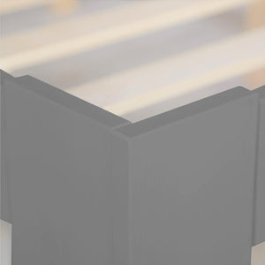 Holzbett 90x200 cm Grau | Einzelbett mit Bettkasten | mit Lattenrost | massiv | Kind Jugend Gast