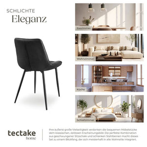 2er Set Stuhl Monroe Samtoptik schwarz