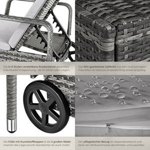 Rattan Sonnenliege grau/hellgrau