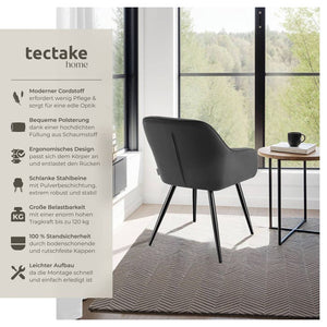 Stuhl Marilyn anthrazit/schwarz 6er Set