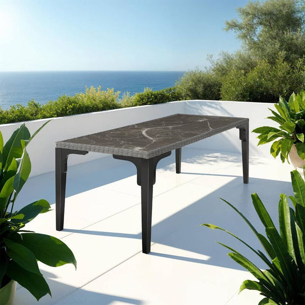 Rattan Tisch Foggia grau