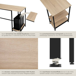 Schreibtisch Hamilton Industrial Holz hell, Eiche Sonoma