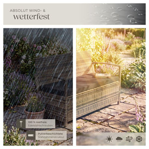 Rattan-Gartenbank Vecchia 2-Sitzer mit Stauraum natur