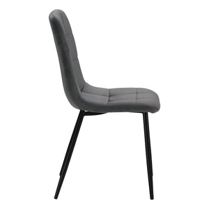 Polsterstuhl Samt Grau | 2er Set | ohne Armlehnen | Küche Esszimmer Büro