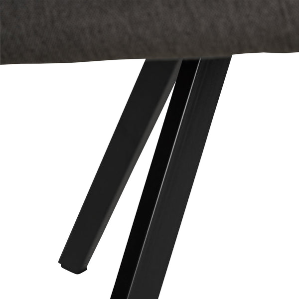 Polsterstuhl Leinen Anthrazit | 4er Set | mit Armlehnen | Küche Esszimmer Büro