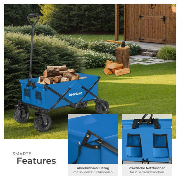 Faltbarer Bollerwagen max. 80kg blau