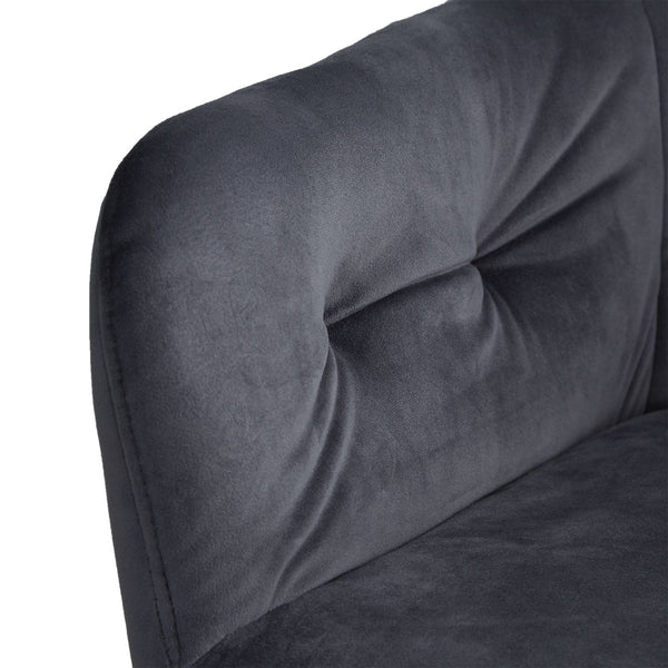 Polsterstuhl Samt Grau | 2er Set | drehbar | mit Armlehnen | Küche Esszimmer Büro