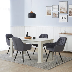 Polsterstuhl Samt Grau | 4er Set | drehbar | mit Armlehnen | Küche Esszimmer Büro
