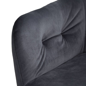 Polsterstuhl Samt Grau | 6er Set | drehbar | mit Armlehnen | Küche Esszimmer Büro