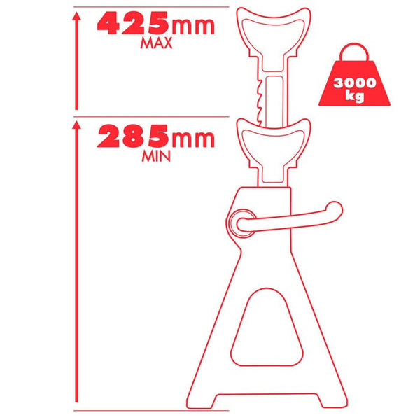 2 Unterstellböcke - Tragkraft 3000kg rot