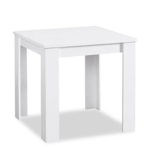 Essgruppe mit 2 Stühlen Esstisch Weiss 80x80 cm Esszimmertisch Holz Massiv Polsterstühle Samt Grau