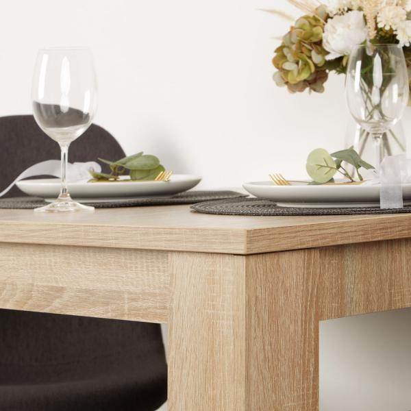 Essgruppe mit 2 Stühlen Esstisch 80x80 cm Esszimmertisch Holz Natur Massiv Polsterstühle Anthrazit