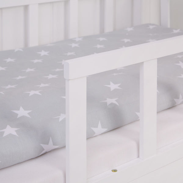 Kinderbett 90x200 cm Weiss | Hausbett mit Rausfallschutz | Montessori | Einzelbett | mit Lattenrost | Holz