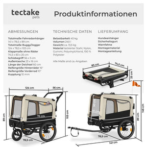 Hundeanhänger WoofRider beige