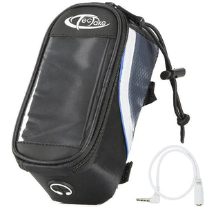 Fahrradtasche mit Rahmen-Befestigung für Smartphones schwarz/grau/blau 18 x 8,5 x 8,5 cm