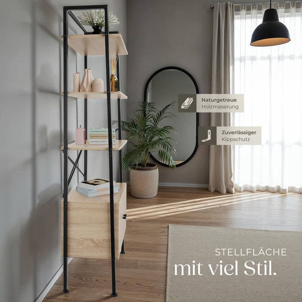 Leiterregal Brentwood Industrial Holz hell, Eiche Sonoma