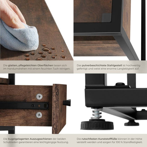 Lowboard Maidenhead 121,5x41,5x50,5cm Industrial dunkelbraun
