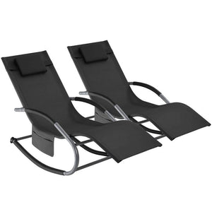 Gartenliege Taya schwarz 2er Set