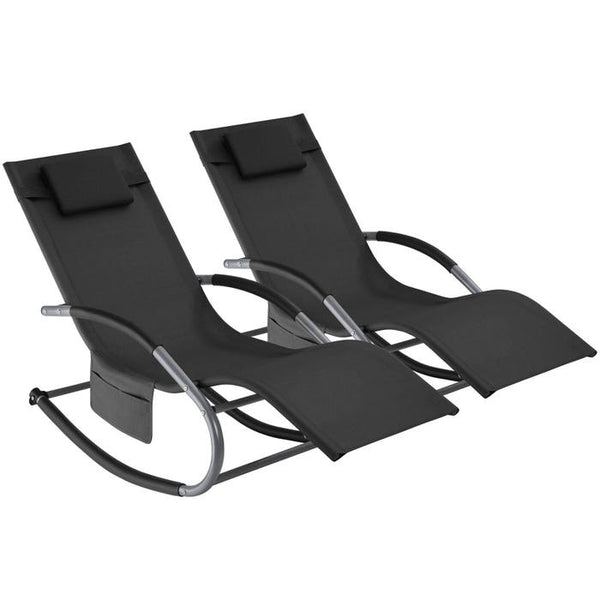 Gartenliege Taya schwarz 2er Set