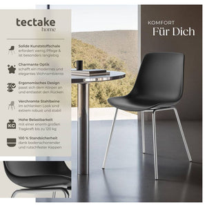 Kunststoffstuhl Mave schwarz/chrom 6er Set