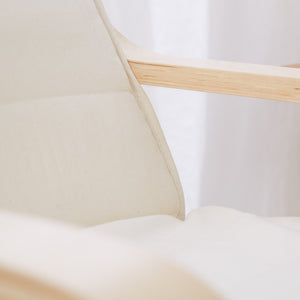Relaxsessel Natur | mit Fußstütze | Holz Natur | Schwingsessel Schaukelstuhl