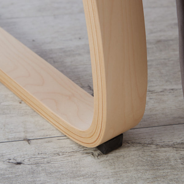 Relaxsessel Grau | mit Fußstütze | Holz Natur | Schwingsessel Schaukelstuhl