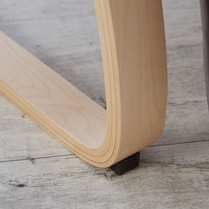 Relaxsessel Grau | mit Fußstütze | Holz Natur | Schwingsessel Schaukelstuhl
