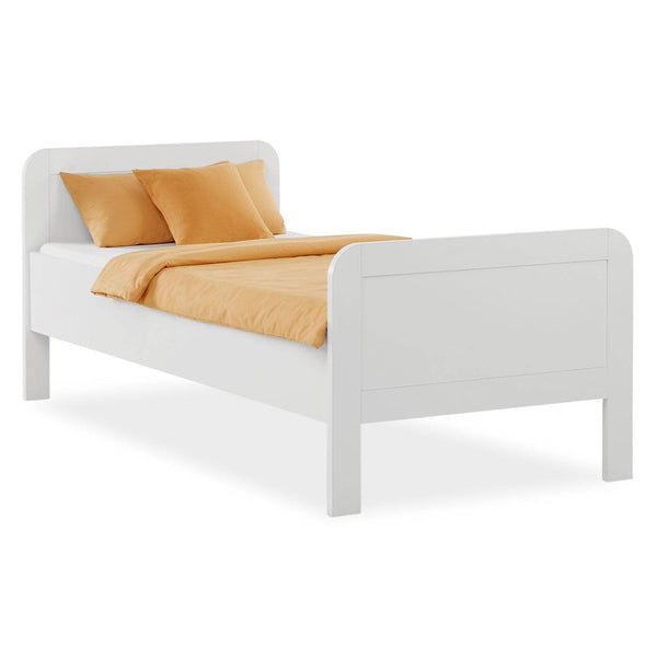 Komfortbett 90x200 mit Lattenrost Seniorenbett Höhenverstellbar Holzbett Weiss