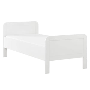 Holzbett 90x200 cm Höhenverstellbar Weiss Eiche