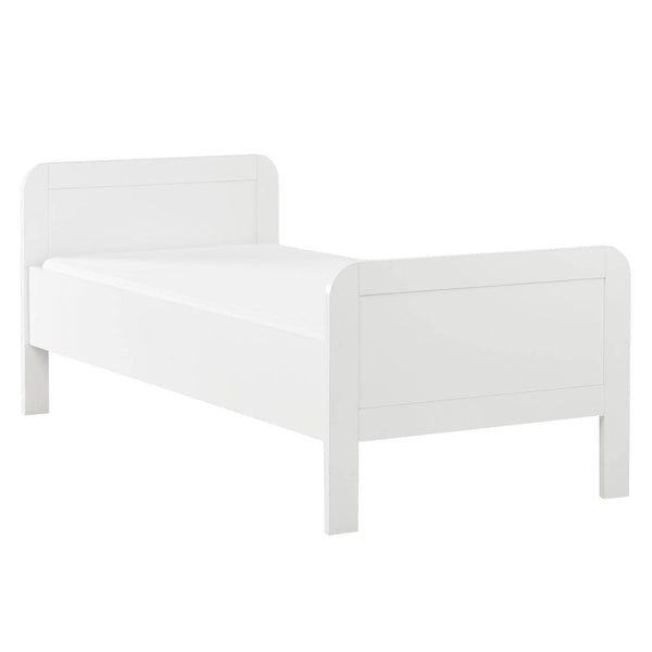 Holzbett 90x200 cm Höhenverstellbar Weiss Eiche