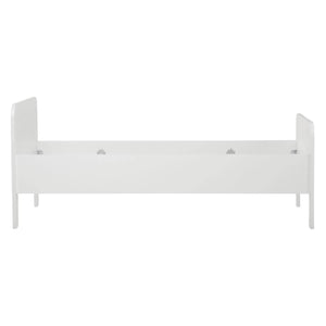 Holzbett 90x200 cm Höhenverstellbar Weiss Eiche