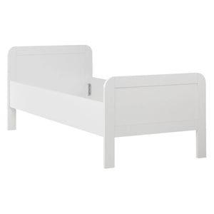 Holzbett 90x200 cm Höhenverstellbar Weiss Eiche