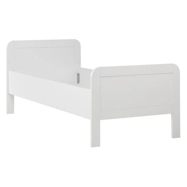 Holzbett 90x200 cm Höhenverstellbar Weiss Eiche