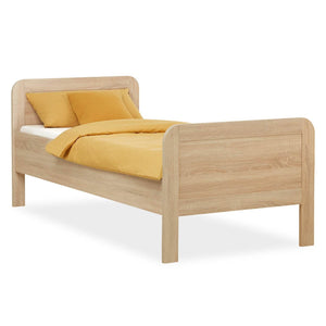 Komfortbett 90x200 mit Lattenrost Seniorenbett Höhenverstellbar Holzbett Eiche