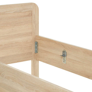 Komfortbett 90x200 mit Lattenrost Seniorenbett Höhenverstellbar Holzbett Eiche