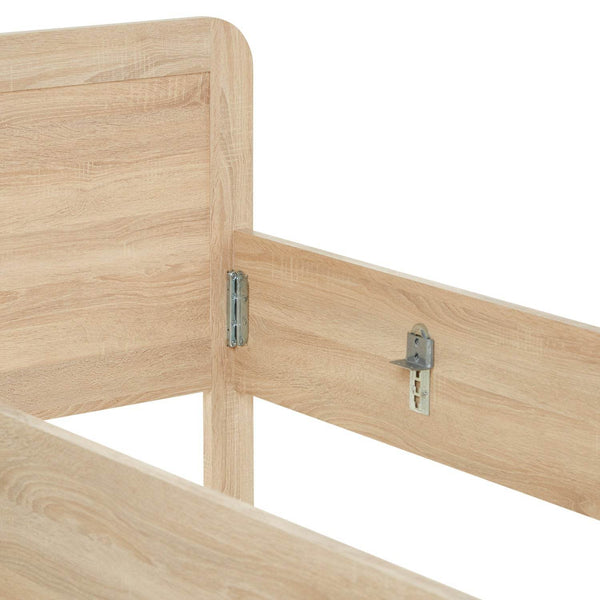 Komfortbett 90x200 mit Lattenrost Seniorenbett Höhenverstellbar Holzbett Eiche