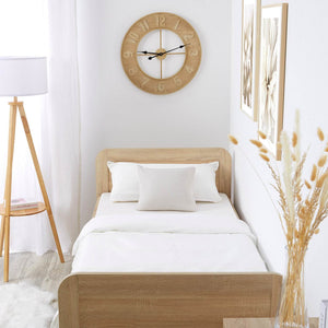 Komfortbett 90x200 mit Lattenrost Seniorenbett Höhenverstellbar Holzbett Eiche