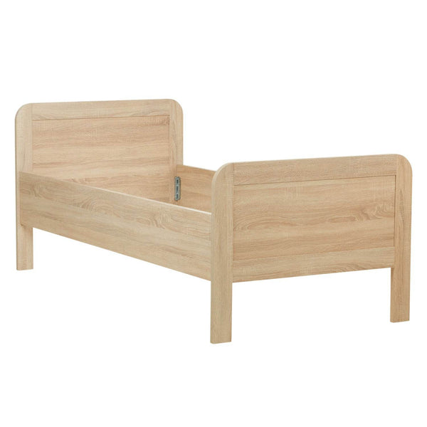 Komfortbett 90x200 mit Lattenrost Seniorenbett Höhenverstellbar Holzbett Eiche