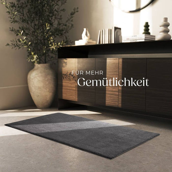 Tapis à poils courts Soft Zone anthracite 80 x 150 cm 