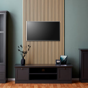 Akustikpaneele Wandpaneele 60 x 120 cm Natur Eiche Holz 3D Leisten